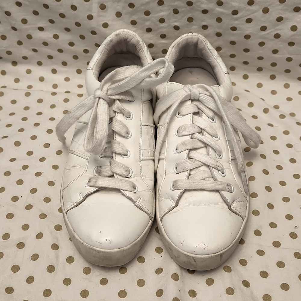 🛒 JOIE croc sneakers 7.5 white leather Dakot athletic tennis shoes